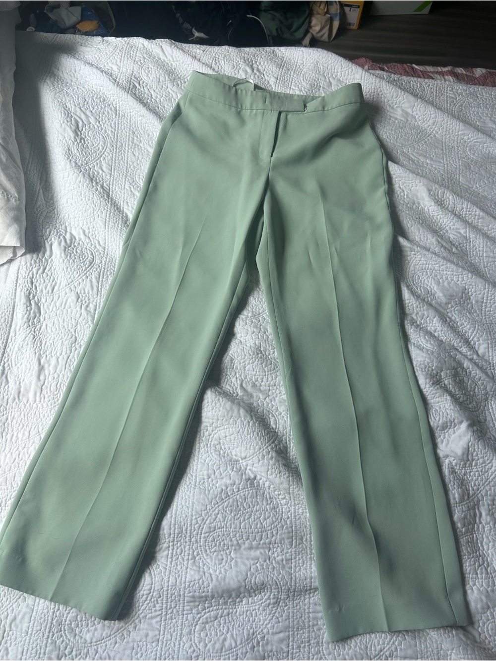 Anne Klein Mint Green Wide Leg Dress Pants